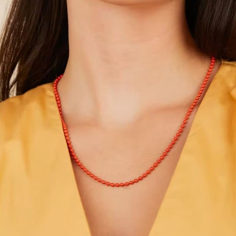 NWT, Alex and Ani, Orange Ball Chain Necklace